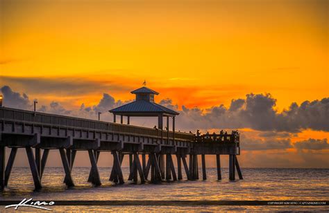 Deerfield Beach Fishing Pier Sunrise Warm Colors