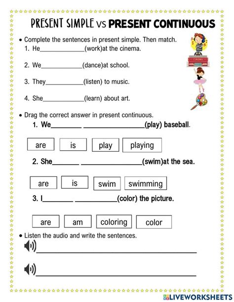 Present simple vs present continuous online exercise for grade 2 ...