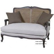 Louis French 2 Seater Sofa with Rattan Back Furniture Logo, Rattan Furniture, French Furniture ...