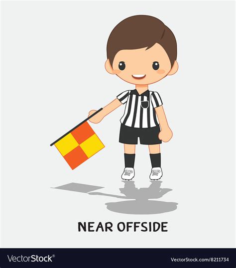 Near offside flag signals Royalty Free Vector Image