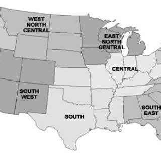 The 9 Climate regions of contiguous US. (Courtesy: http://www.... | Download Scientific Diagram