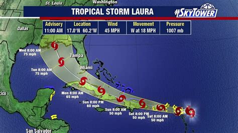 Tropical Storm Laura forms; still forecast to enter Gulf of Mexico ...