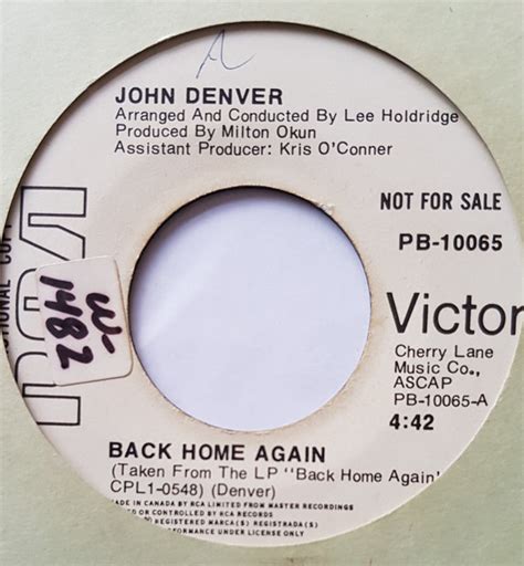 John Denver - Back Home Again / It's Up To You (1974, Vinyl) | Discogs