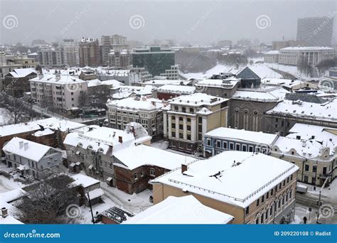 Skyline of Kazan in winter stock photo. Image of building - 209220108