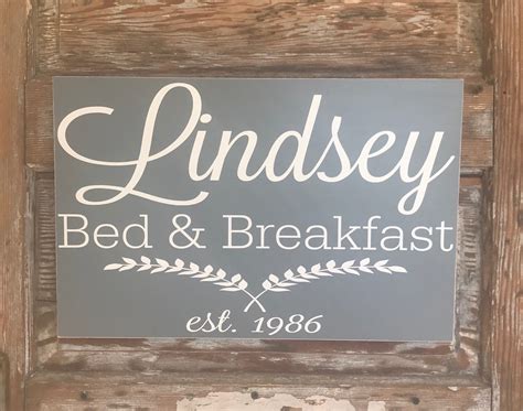 Personalized Bed & Breakfast Sign with Year Est. Custom Wood Sign ...