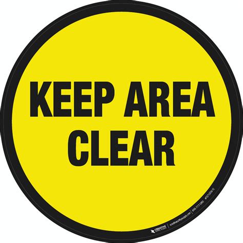 Keep Area Clear Floor Sign