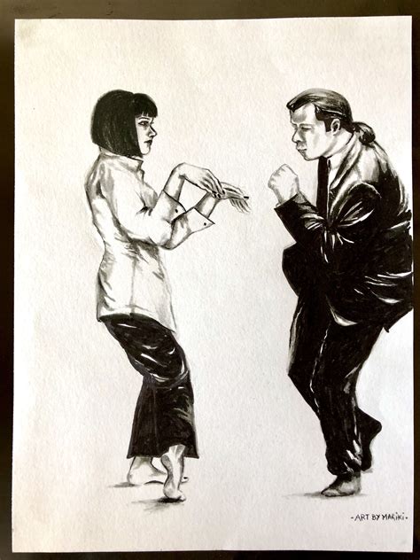 Pulp fiction, dance scene. | Art inspiration, Pulp fiction, Drawings