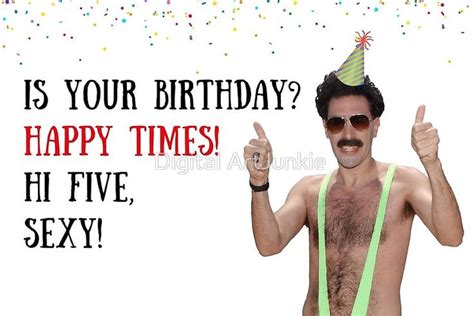 'Borat Happy Times, Borat birthday card, meme greeting cards' Greeting ...