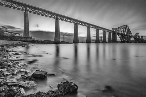 Free Images : water, black and white, bridge, morning, river ...