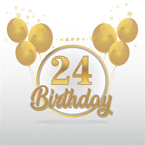 Premium Vector | Happy 24th birthday balloons greeting card background ...