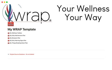 WRAP (Wellness Recovery Action Plan) | Notion Template