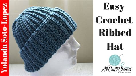 Easy Crochet Ribbed Hat / Beginner Crochet. | Doovi