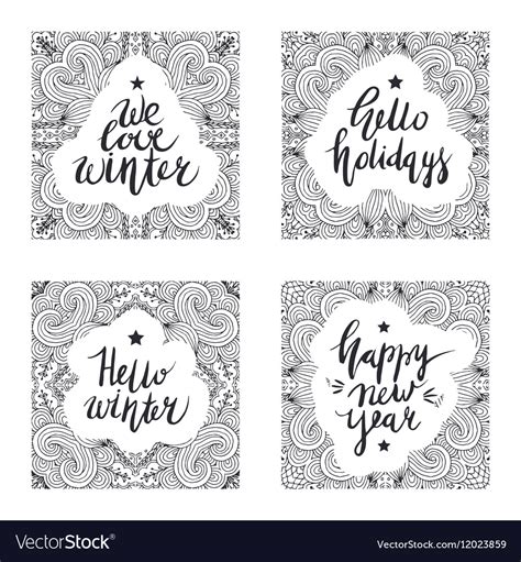 Christmas and new year card design elements Vector Image