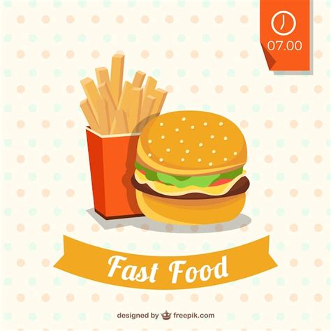 Free Vector | Burger and fries illustration