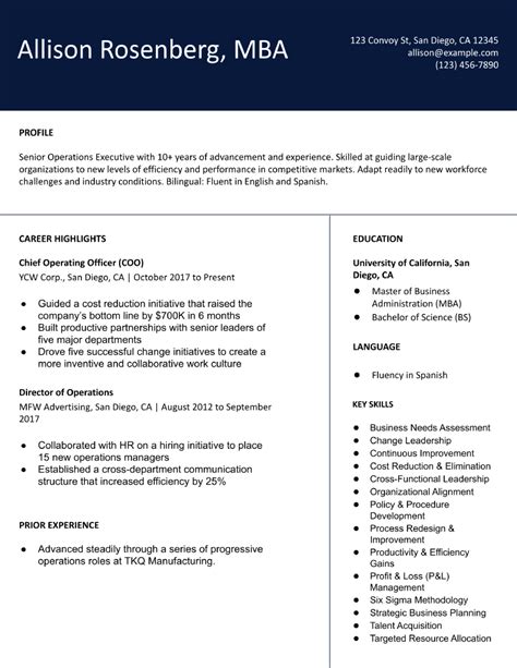 Chief Operating Officer Resume Examples and Templates for 2024 ...