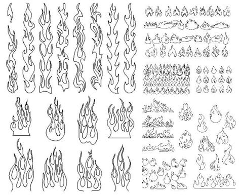 Pack Fire flame download free dxf dwg cdr vectors – DXF DOWNLOADS ...