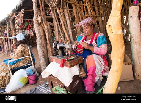 Herero tribe- women dressed with traditional clothes, Namibia Stock Photo - Alamy