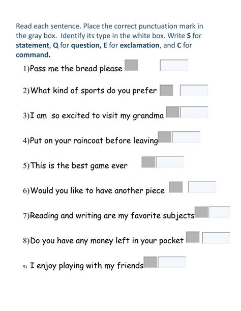 Types Of Sentences Worksheet | Types of sentences worksheet, Types of ...