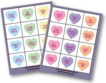 Conversation Hearts BINGO by RFTS-Preschool-Kindergarten | TpT