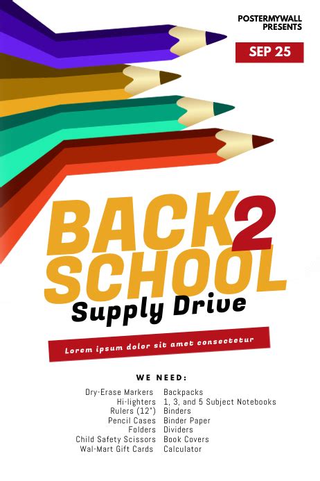 School Supply Flyer Template | Images and Photos finder