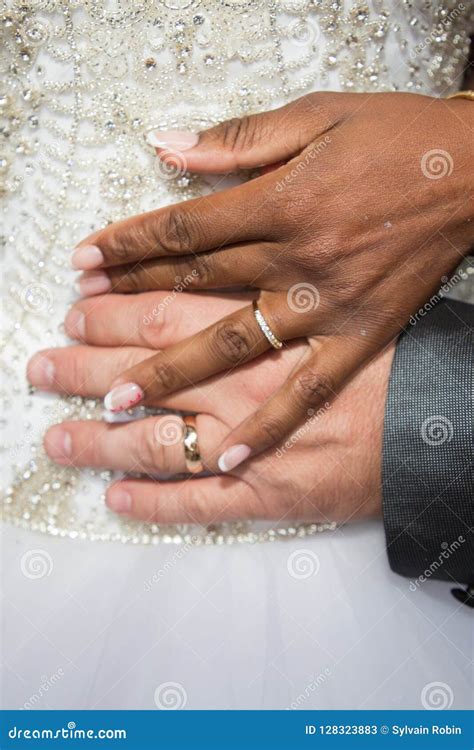 Mixed Wedding Hands Black American with Caucasian Rings Stock Image - Image of beauty, mixed ...