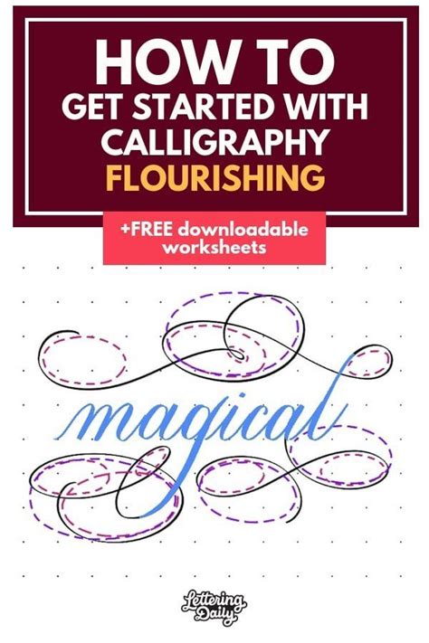 How to do calligraphy flourishing free worksheets – Artofit