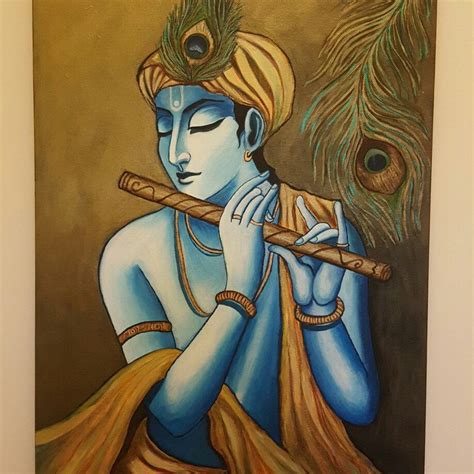 Krishna painting, Sri Krishna poster, Krishna, Indian Decor, Krishna ...