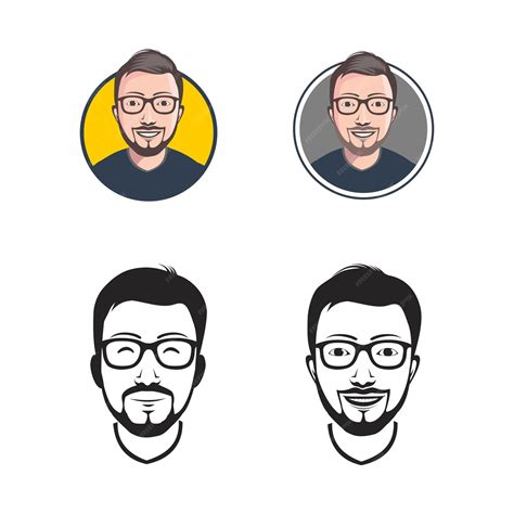 Premium Vector | Male avatar with glasses