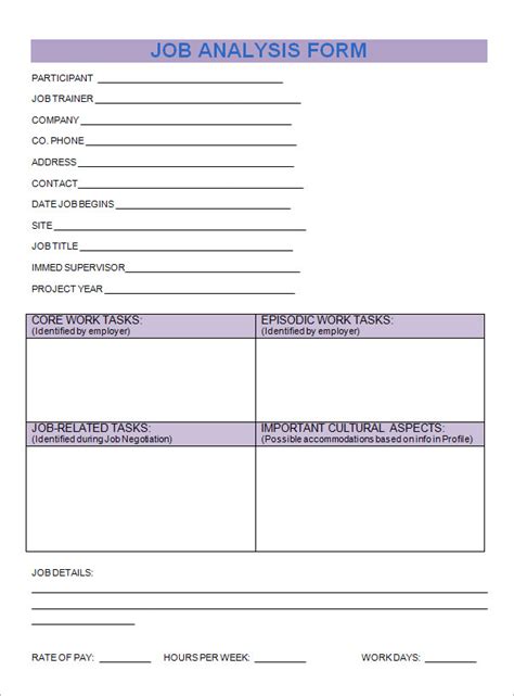 Job Analysis Template - 6+ Download Free Documents in PDF, Word