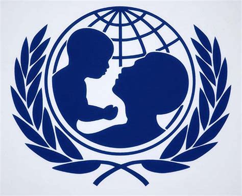 UNICEF logo: a silhouette of an adult’s head and an infant child being held up by the adult ...