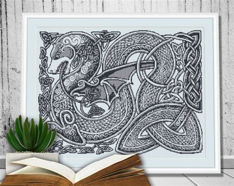 Celtic Dragon Cross Stitch Pattern PDF Down Load Instant Doen Load 334 ...