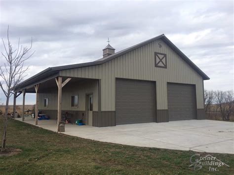 30’ wide x 40’ long x 12’ tall Metal Garage Workshop with a side porch are… in 2020 | Metal ...