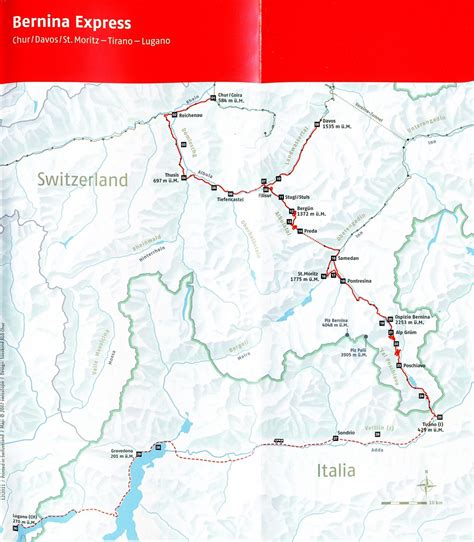 Bernina Express Train Route Map