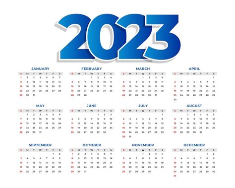 Free Vector | 2023 new year calendar background in minimal style