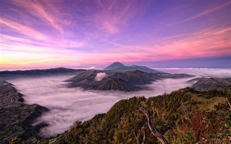 indonesia, Nature, Taman, Nasional, Bromo, Tengger, Semeru, Mountains, Autumn, Volcano, Clouds ...