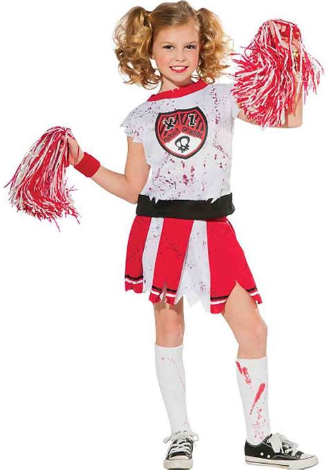 Zombie Cheerleader Halloween Costume | Zombie costume kids, Cheerleader ...