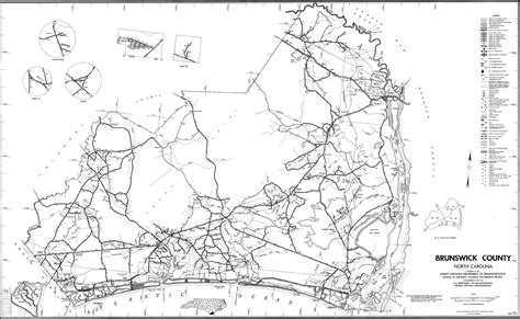 1990 Road Map of Brunswick County, North Carolina