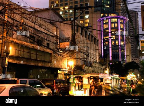 philippines, manila, ermita, hilton hotel & old buildings, m. h. del pilar street Stock Photo ...