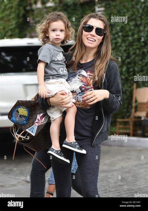 Jessica Biel out and about with her son Silas Randall Timberlake ...