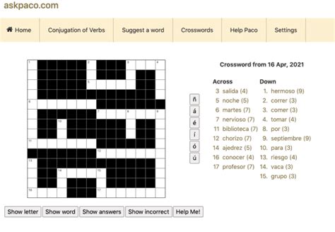 10 Awesome Online Spanish Crossword Puzzle Websites