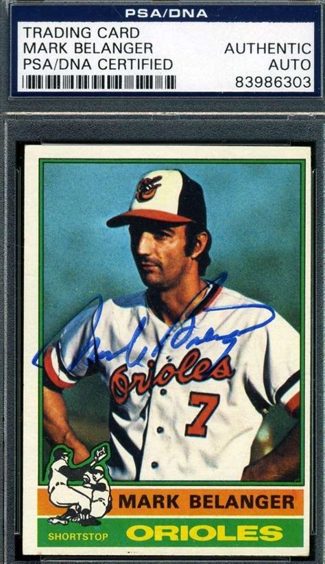 Mark Belanger 1976 Topps Hand Signed Original Authentic Autograph - PSA ...