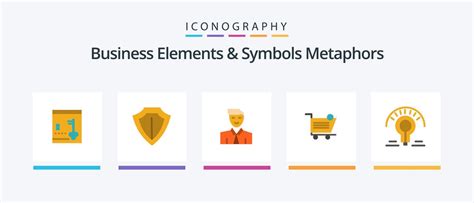 Business Elements And Symbols Metaphors Flat 5 Icon Pack Including store. shipping. man ...