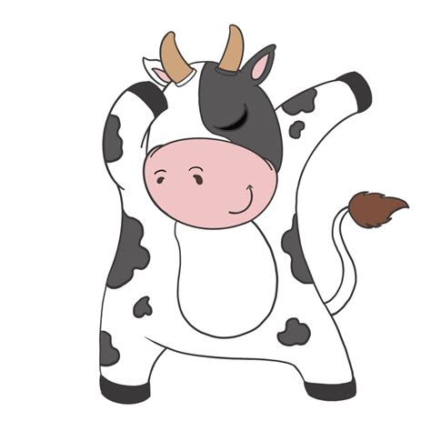 lindo personaje de vaca de dibujos animados de garabatos, color de ...