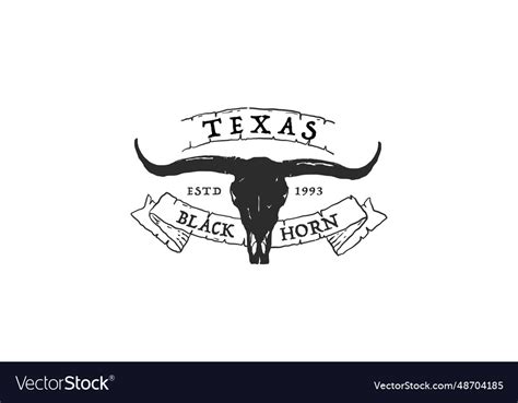 Texas longhorn country western bull cattle Vector Image