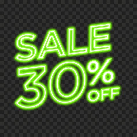Download 30% Off Sale Neon Green Sign PNG | Citypng