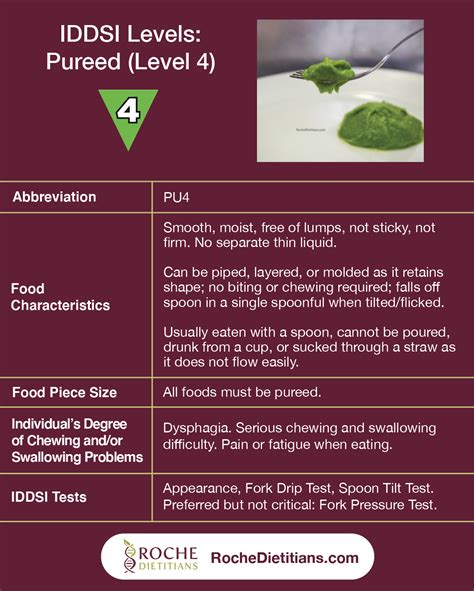 Download a free, printable chart on IDDSI Pureed (Level 4) — Roche ...