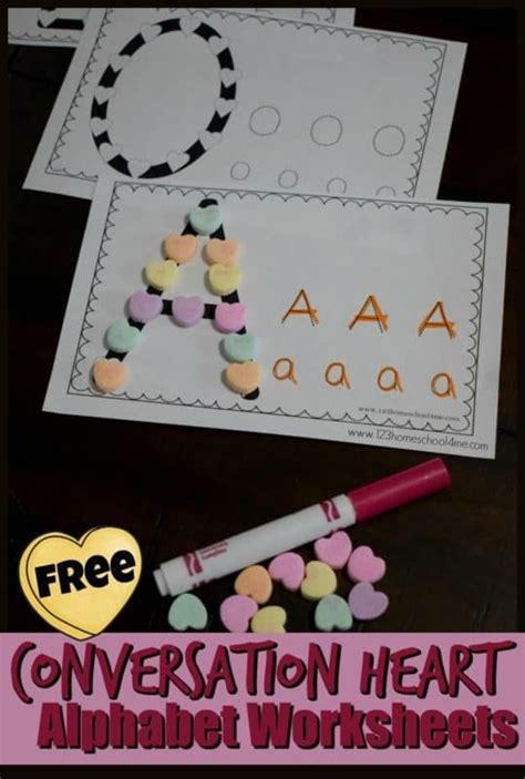 FREE Valentine's Day ABC Worksheets with Conversation Hearts ...