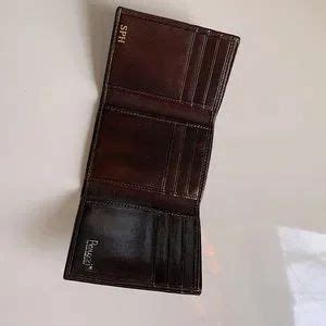 Brown Peruzzi Italian Leather Tri-Fold Men’s Wallet w/ Monogram | Italian leather, Wallet men ...