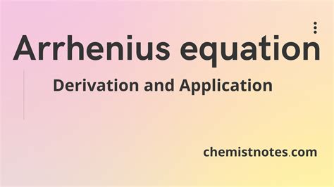 Two point arrhenius equation, Easy derivation, 3 application ...