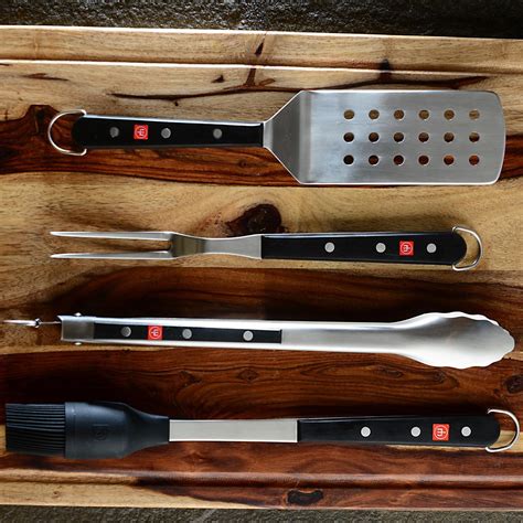 Wusthof Outdoor 4-Piece Stainless Steel BBQ Tool Set : BBQGuys